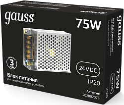 Блок питания Gauss 202002075 встраив. для лен.светод. черный