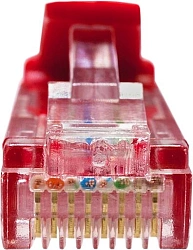 Патч-корд Suprlan 10-0154 UTP RJ-45 вил.-вилка RJ-45 кат.5E 3м красный LSZH 26AWG