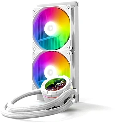 Система водяного охлаждения ID-Cooling SL240 XE ARGB Soc-AM5/AM4/1200/1700/1851 белый 4-pin 14-30dB Al+Cu LCD 300W Ret (SL240 XE WHITE)