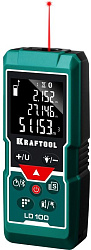 Лазерный дальномер Kraftool LD-100 2кл.лаз. 650нм цв.луч. красный в кейсе (34765)