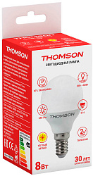 Лампа светодиодная Thomson TH-B2033 8Вт цок.:E14 шар 220B св.свеч.бел.теп. Globe