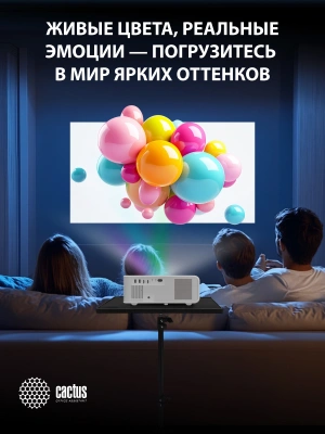 Проектор Cactus CS-PRM.01WT.Full HD LCD 700Lm ANSI (1920x1080) 2500:1 ресурс лампы:50000часов 2xUSB typeA 2xHDMI 1.8кг