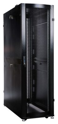 Шкаф серверный ЦМО (ШТК-СП-42.6.10-48АА-9005) напольный 42U 600x990мм пер.дв.перфор. задн.дв.перфор.2-хст. 2 бок.пан. направл.под закл.гайки 1350кг черный