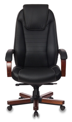 Кресло руководителя Бюрократ T-9923WALNUT черный кожа крестов. металл/дерево