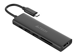 Разветвитель USB-C A4Tech DST-60C 2порт. серый