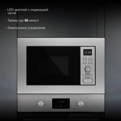 Микроволновая печь Hyundai HBW 2040 IX 20л. 800Вт нержавеющая сталь (встраиваемая)