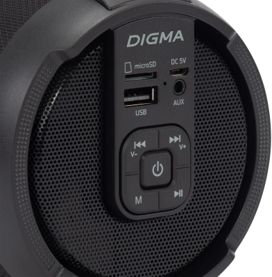 Колонка порт. Digma D-PS1520 черный/черный 16W 1.0 BT 10м 1500mAh (SP1520B)