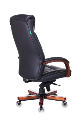 Кресло руководителя Бюрократ T-9922WALNUT черный кожа крестов. металл/дерево