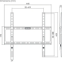 Кронштейн для телевизора Ultramounts UM822 черный 32"-75" макс.45кг настенный фиксированный