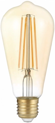 Лампа филам. Gauss Filament ST64 8Вт цок.:E27 эдисон 220B св.свеч.бел.теп. (упак.:10шт) (157802008)