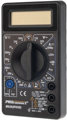 Мультиметр PROconnect M838 DT838 цифровой черный (13-3013)