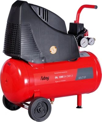 Компрессор поршневой Fubag OL 195/24 CM1.5 безмасляный 180л/мин 24л 1100Вт красный/черный