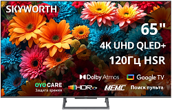 Телевизор QLED Skyworth 65" 65Q67H Eye Care Frameless черный 4K Ultra HD 120Hz MEMC DVB-T DVB-T2 DVB-C DVB-S DVB-S2 USB WiFi Smart TV