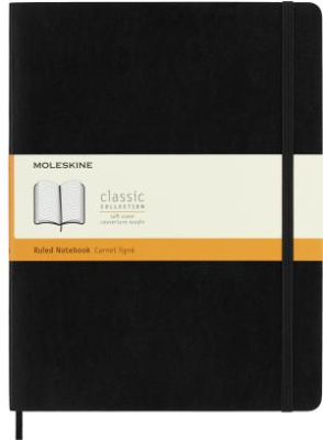 Блокнот Moleskine CLASSIC SOFT QP621 XLarge 190х250мм 192стр. линейка мягкая обложка черный