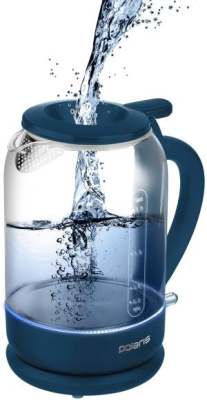 Чайник электрический Polaris PWK 1759CGL 1.5л. 2150Вт синий корпус: стекло/пластик