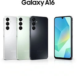 Смартфон Samsung SM-A165F Galaxy A16 128Gb 6Gb черный моноблок 3G 4G 2Sim 6.7" 1080x2340 Android 14 50Mpix 802.11 a/b/g/n/ac NFC GPS GSM900/1800 GSM1900 microSD max1024Gb
