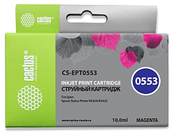 Картридж струйный Cactus CS-EPT0553 T0553 пурпурный (10мл) для Epson Stylus RX520/Stylus Photo R240 с чипом