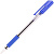 Ручка шариков. Deli Arrow EQ01630 прозрачный/синий d=0.7мм син. черн. резин. манжета