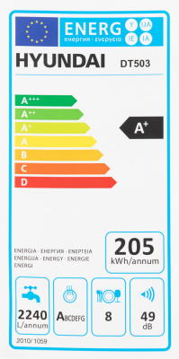 Посудомоечная машина Hyundai DT503 белый (компактная)