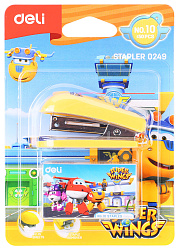 Степлер настольный Deli E0249 Super Wings 24/6 26/6 (12листов) ассорти 40скоб металл/пластик блистер