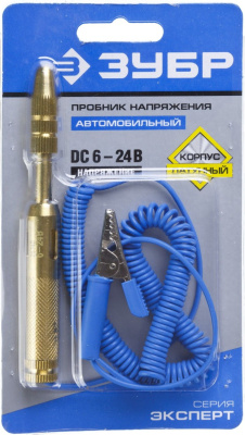 Пробник напряжения Зубр Эксперт 25740 золотистый/синий