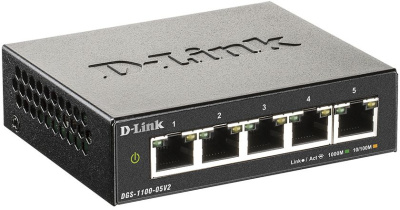 Коммутатор D-Link DGS-1100-05V2/A1A (L2) 5x1Гбит/с настраиваемый