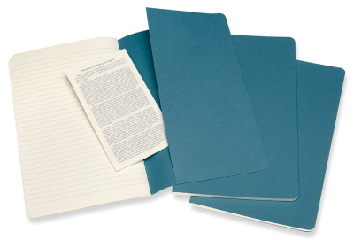 Блокнот Moleskine CAHIER JOURNAL CH016B44 Large 130х210мм обложка картон 80стр. линейка голубой (3шт)