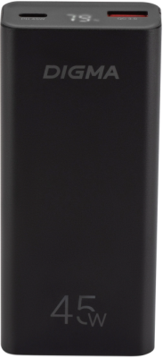 Мобильный аккумулятор Digma DGPF10E 10000mAh QC3.0/PD3.0 45W 4.5A USB-A/USB-C черный (DGPF10E45ABK)