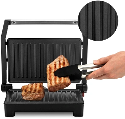 Сэндвичница Kitfort КТ-3666 800Вт черный/серебристый