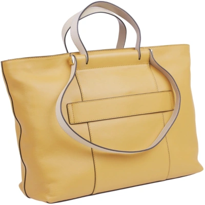 Деловая сумка женская Piquadro Circle BD3336W92/GBE с отделением для ноутбука шафрановый/бежевый натур.кожа
