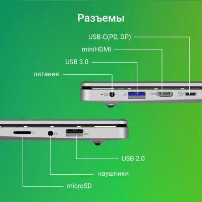 Ноутбук Digma EVE C4800 Celeron N4020 8Gb SSD256Gb Intel UHD Graphics 600 14" IPS FHD (1920x1080) Windows 11 Pro dk.grey WiFi BT Cam 4800mAh (DN14CN-8CXW01)