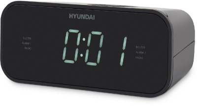 Радиобудильник Hyundai H-RCL221 черный LCD подсв:белая часы:цифровые FM