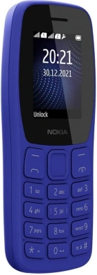 Мобильный телефон Nokia 105 DS TA-1416 синий моноблок 2Sim 1.77" 120x160 Series 30+ GSM900/1800 Protect MP3 FM microSD