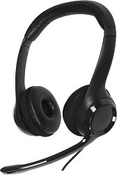 Наушники с микрофоном Logitech H390 черный 1.9м накладные USB оголовье (981-001578)