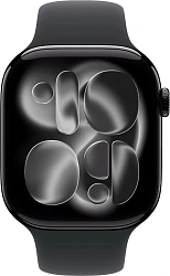 Смарт-часы Apple Watch Series 11 A3333 46мм OLED корп.черный Sport Band рем.черный разм.брасл.:S/M (MEUW4LW/A)