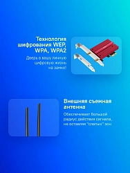 Сетевой адаптер Wi-Fi + Bluetooth Cudy WE4000 АХ5400 PCI Express (ант.внеш.съем) 1ант.
