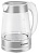 Чайник электрический Starwind SKG2011 1.7л. 2200Вт белый/серебристый корпус: стекло/металл/пластик
