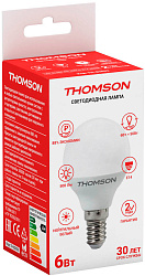 Лампа светодиодная Thomson TH-B2032 6Вт цок.:E14 шар 220B св.свеч.бел.нейт. Globe