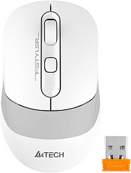 Мышь A4Tech Fstyler FB10CS белый/серый оптическая 2000dpi silent беспров. BT/Radio USB 4but (FB10CS USB GRAYISH WHITE)