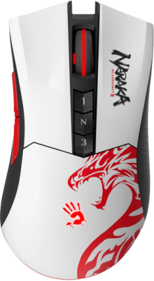 Мышь A4Tech Bloody R90 Plus Naraka белый/рисунок оптическая 5000dpi беспров. USB 7but