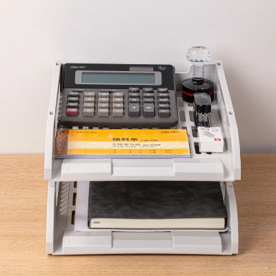 Лоток горизонтальный Deli E9212 GREY E9212 сборный для бумаг 325x241x155мм серый пластик (упак.:2шт) пластиковый пакет