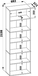 Стеллаж Сокол ШУ-40 пол.:5 единая 2158x682x372мм венге (ШУ40В5)
