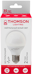 Лампа светодиодная Thomson TH-B2362 4Вт цок.:E27 шар 220B св.свеч.бел.нейт. Globe (упак.:1шт)