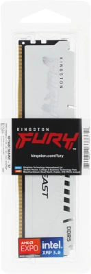 Память DDR5 32GB 6000MHz Kingston KF560C36BWE-32 Fury Beast White Expo RTL Gaming PC5-48000 CL36 DIMM 288-pin 1.35В dual rank с радиатором Ret