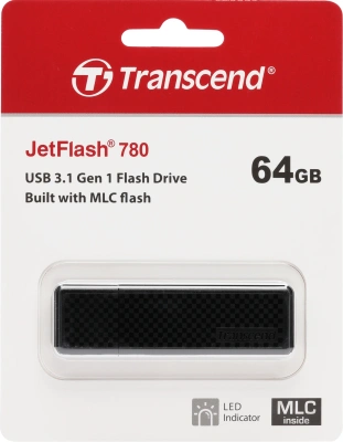 Флеш Диск Transcend 64Gb Jetflash 780 TS64GJF780 USB3.0 черный/серый