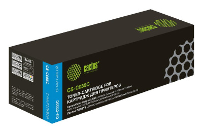 Картридж лазерный Cactus CS-C055C 055 C голубой (2100стр.) для Canon LBP663Cdw, LBP664Cx, MF746Cx, MF742Cdw, MF744Cdw