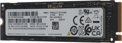 Накопитель SSD Samsung PCIe 4.0 x4 512GB MZVL2512HCJQ-00B00 PM9A1 M.2 2280 OEM