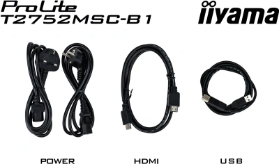 Монитор Iiyama 27" ProLite T2752MSC-B1 черный IPS LED 5ms 16:9 HDMI M/M матовая 1000:1 400cd 178гр/178гр 1920x1080 60Hz DP FHD USB Touch 6.7кг