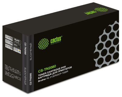 Картридж лазерный Cactus CS-TN2080 TN-2080 черный (700стр.) для Brother HL-2130R/DCP-7055R