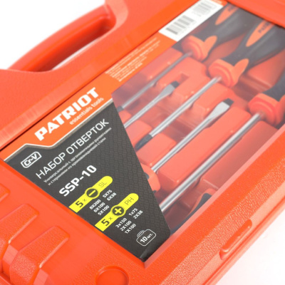 Набор отверток Patriot SSP-10 в компл.:10 предметов жесткий кейс (350003001)